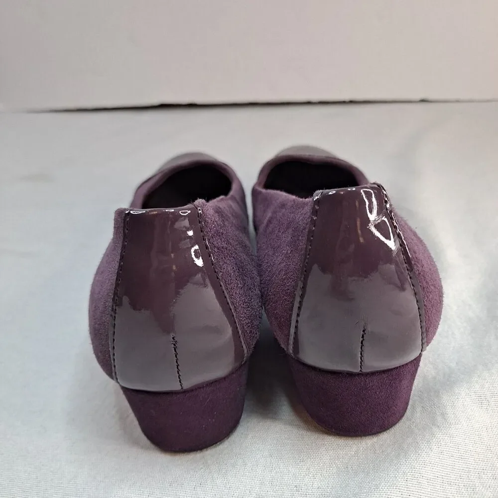 Easy Spirit Segracey Wedges Women's Size 9.5M Purple Suede Cap Toe